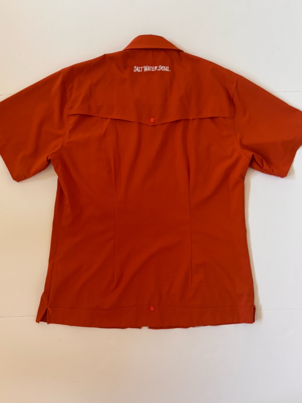 Salt Water Social Burnt Orange Woven Trim Fishing Camp Shirt XL - Picture 3 of 5